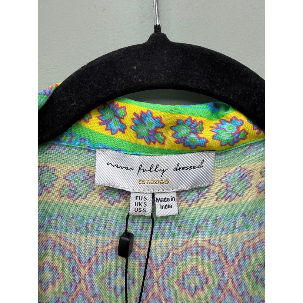 Never Fully Dressed Green Rosetta Brooklyn Wrap Midi Dress S - Picture 4 of 7